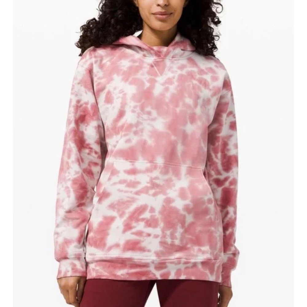 LULULEMON ATHLETICA All Yours Hoodie Tie Dye 'Fleece' Dusty Rose Size 6